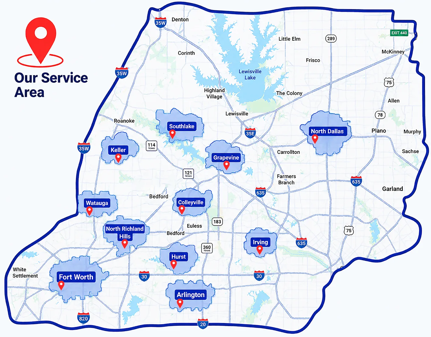 Dallas Fort Worth Service Areas